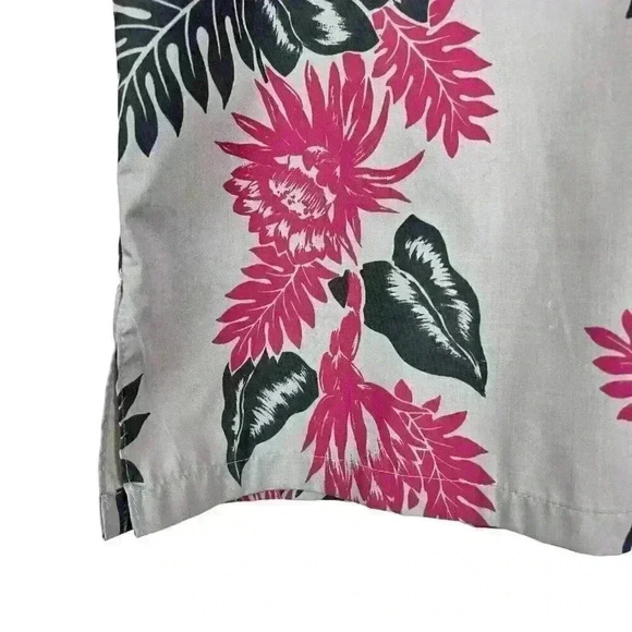 Cooke Street Honolulu Turquoise Gray Floral Short Sleeve Button Up Shirt Large - Picture 4 of 12